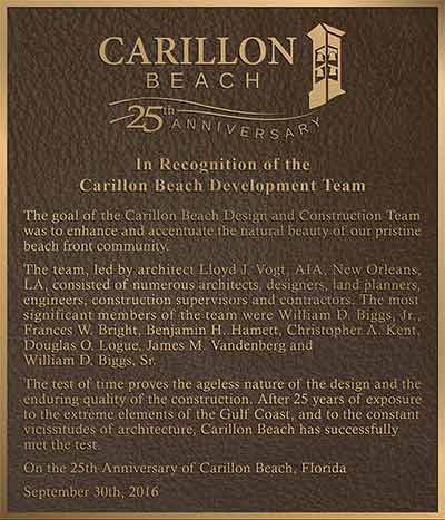 etched bronze plaque