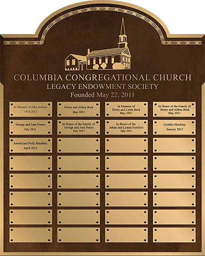 church plaque, bronze plaque religious, bronze church plaques
