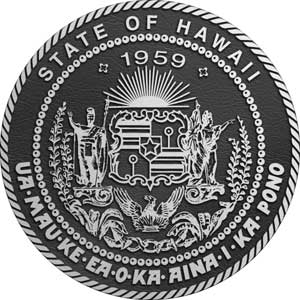 hawaii Aluminum State Seal, hawaii bronze state plaques